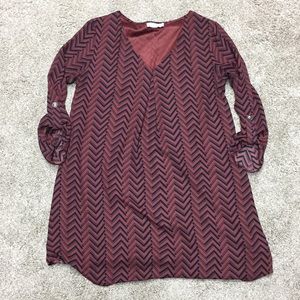 Maroon and Navy Chevron dress
